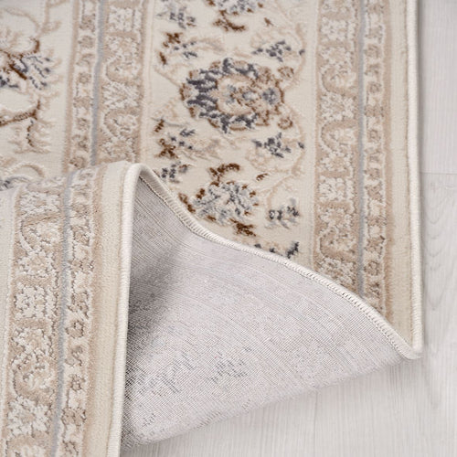 Krem Çerçeveli Polyester Makine Halısı