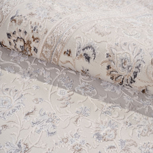 Krem Çerçeveli Polyester Makine Halısı