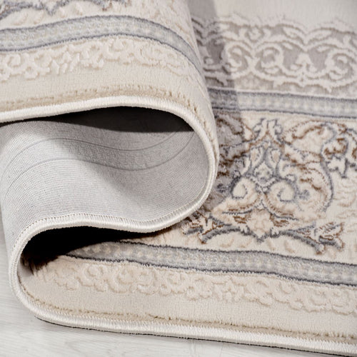 Krem Göbekli Polyester Makine Halısı