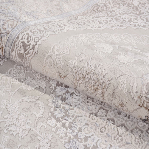 Krem Göbekli Polyester Makine Halısı