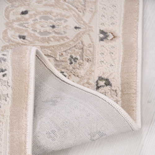 Krem Çerçeveli Polyester Makine Halısı