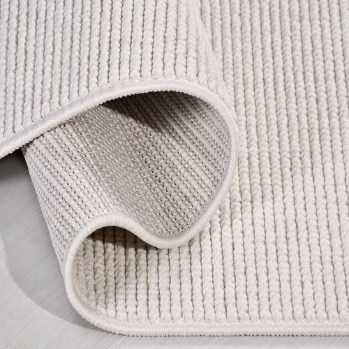 Krem Düz Polyester Makine Halısı