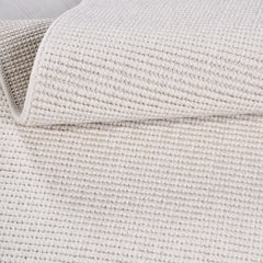 Krem Düz Polyester Makine Halısı