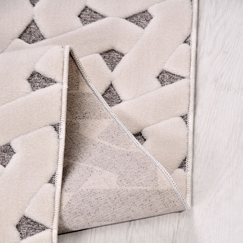 Krem Modern Polyester Makine Halısı
