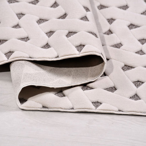 Krem Modern Polyester Makine Halısı
