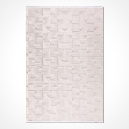 Krem Modern Polyester Makine Halısı