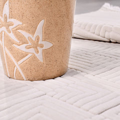 Krem Modern Polyester Makine Halısı