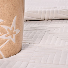 Krem Modern Polyester Makine Halısı