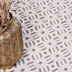 Gri Modern Polyester Makine Halısı