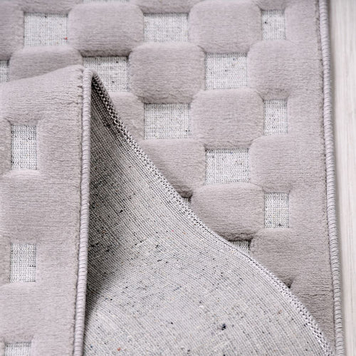 Gri Modern Polyester Makine Halısı