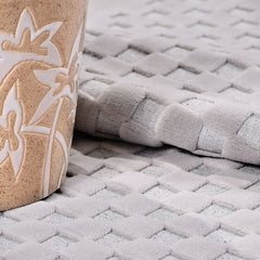 Gri Modern Polyester Makine Halısı
