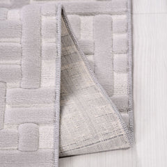 Gri Modern Polyester Makine Halısı