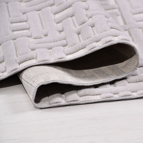 Gri Modern Polyester Makine Halısı