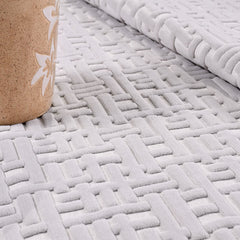 Gri Modern Polyester Makine Halısı