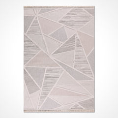 Krem Modern Polyester Makine Halısı