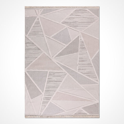 Krem Modern Polyester Makine Halısı