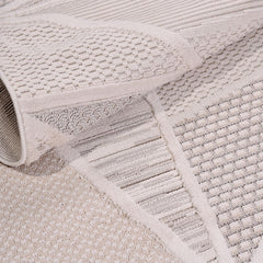 Krem Modern Polyester Makine Halısı