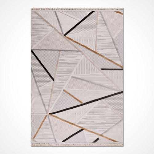 Krem Modern Polyester Makine Halısı