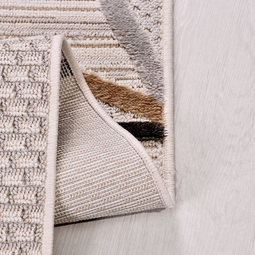 Krem Modern Polyester Makine Halısı
