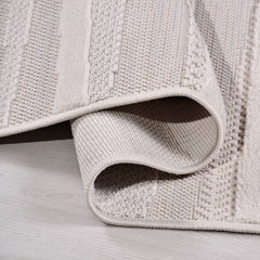 Krem Modern Polyester Makine Halısı
