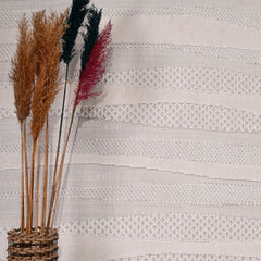 Krem Modern Polyester Makine Halısı