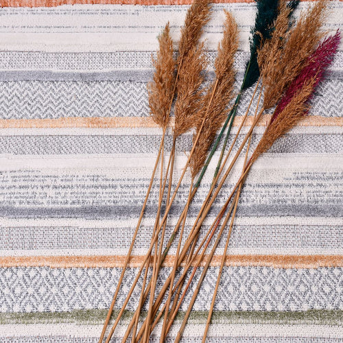 Gri Çizgili Polyester Makine Halısı