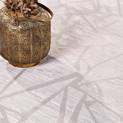 Krem Geometrik Polyester Makine Halısı