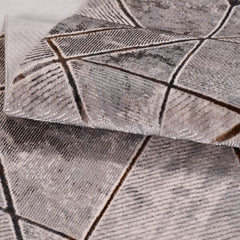 Kahverengi Geometrik Polyester Makine Halısı