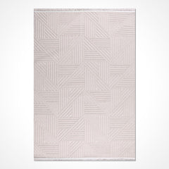 Beyaz Modern Sisal Makine Halısı
