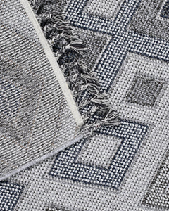Aleah Gri Geometrik Polyester Makine Halısı