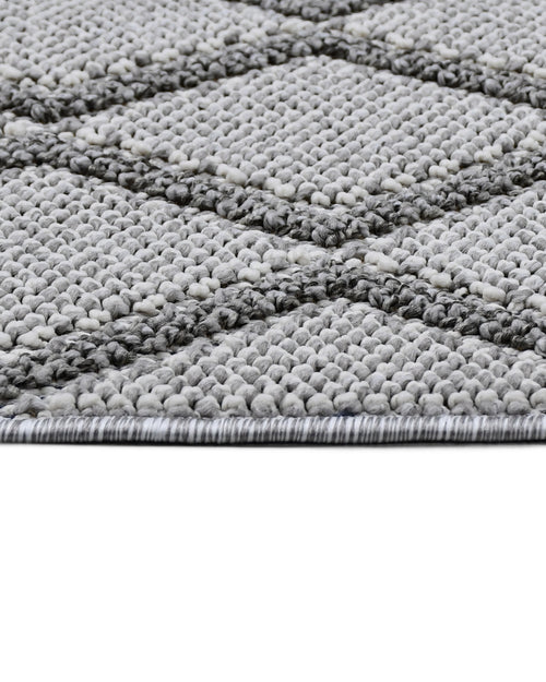 Ensley Gri Geometrik Polyester Makine Halısı