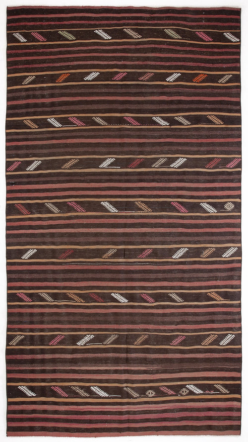 Girit Bej Çizgili Yün El Dokuma Halısı 180 x 336 Apex Unique