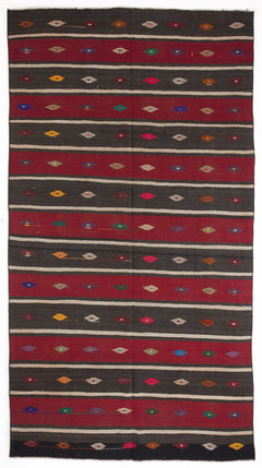 Girit Bej Çizgili Yün El Dokuma Halısı 165 x 307 Apex Unique