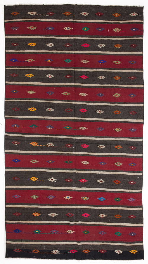 Girit Bej Çizgili Yün El Dokuma Halısı 165 x 307 Apex Unique
