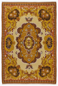 Girit Kırmızı Çiçekli Yün El Dokuma Halısı 197 x 287 Apex Unique