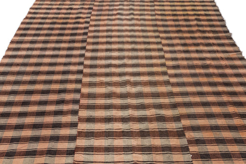 Girit Bej Çizgili Yün El Dokuma Halısı 210 x 284 Apex Unique