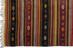 Girit Bej Çizgili Yün El Dokuma Halısı 189 x 345 Apex Unique