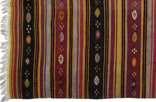 Girit Bej Çizgili Yün El Dokuma Halısı 189 x 345 Apex Unique