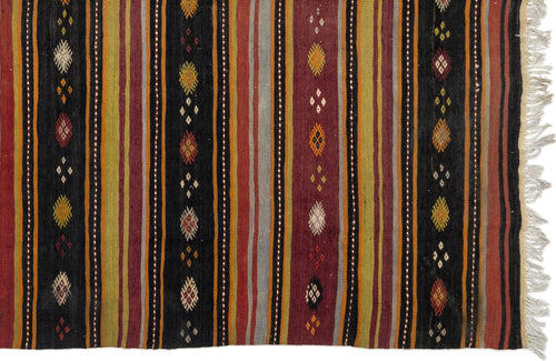 Girit Bej Çizgili Yün El Dokuma Halısı 189 x 345 Apex Unique