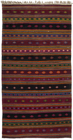 Girit Bej Çizgili Yün El Dokuma Halısı 180 x 343 Apex Unique