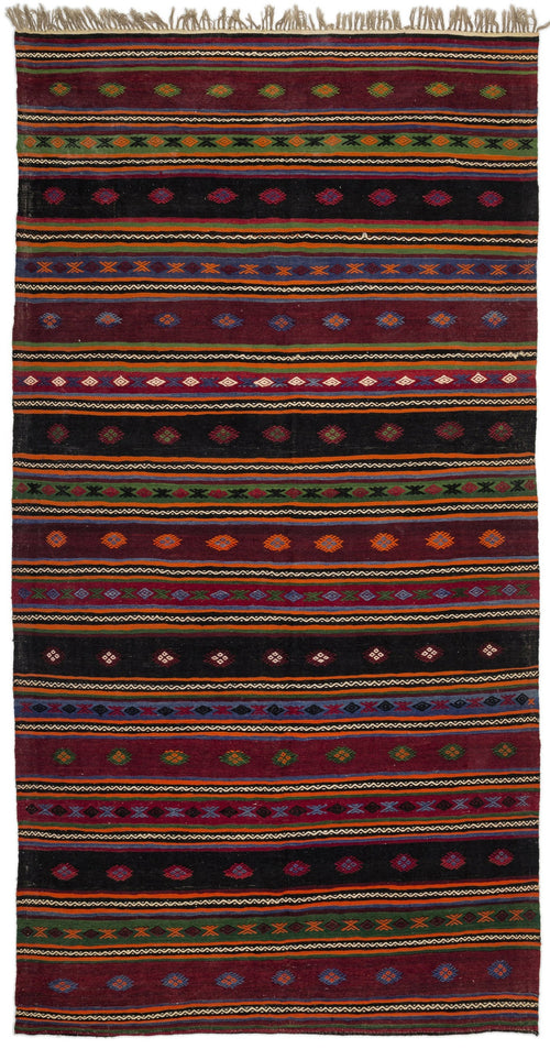 Girit Bej Çizgili Yün El Dokuma Halısı 180 x 343 Apex Unique