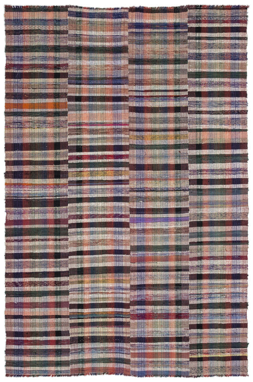 Girit Bej Çizgili Yün El Dokuma Halısı 220 x 337 Apex Unique