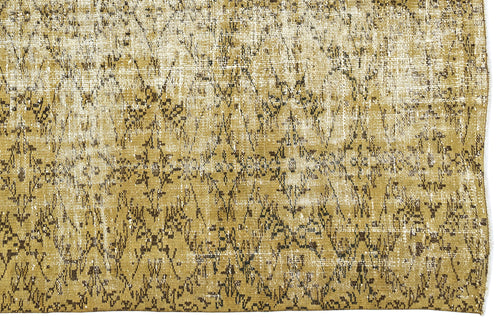 Atina Sarı Eskitme Yün El Dokuma Halısı 178 x 261 Apex Unique