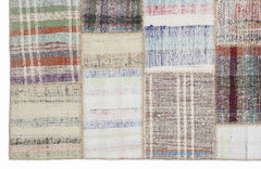 Teselya Bej Çizgili Yün El Dokuma Halısı 160 x 230 Apex Unique