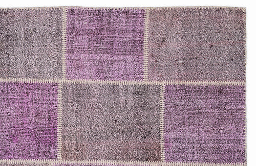 Teselya Mor Patchwork Yün El Dokuma Halısı 160 x 230 Apex Unique