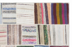 Teselya Bej Çizgili Yün El Dokuma Halısı 160 x 230 Apex Unique