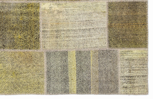 Teselya Sarı Patchwork Yün El Dokuma Halısı 160 x 230 Apex Unique