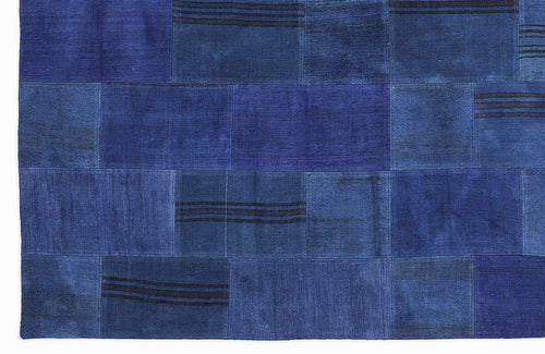 Teselya Mavi Patchwork Yün El Dokuma Halısı 160 x 230 Apex Unique