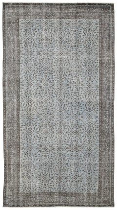 Atina Mavi Eskitme Yün El Dokuma Halısı 149 x 271 Apex Unique