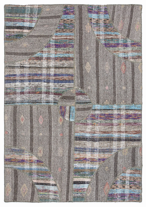 Teselya Bej Çizgili Yün El Dokuma Halısı 160 x 230 Apex Unique